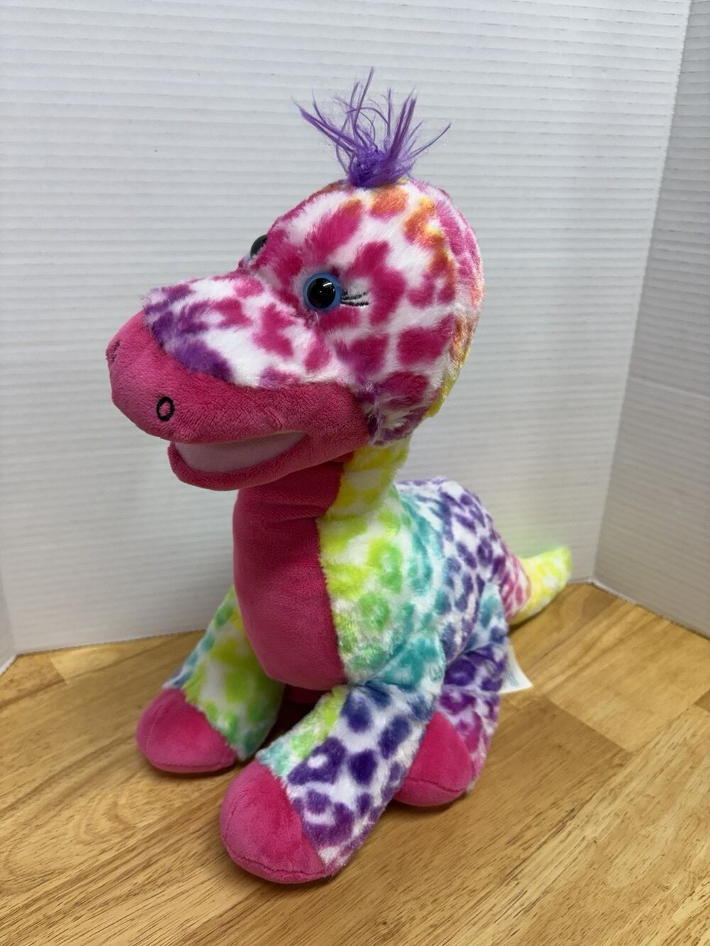 Build A Bear Workshop BABW Brontosaurus Neon Cheetah Spotted Dinosaur Plush